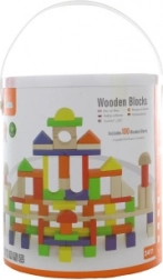 Set de construcție din lemn, 100 de cuburi
