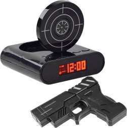Ceas deșteptător cu pistol și țintă – ceas interactiv de tragere