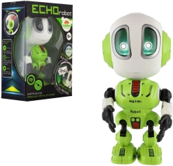 robot echo verde 12 cm cu sunet și lumină pe baterii