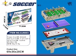masă de joc de masă 4‑în‑1 gri – biliard, air hockey, tenis de masă și fotbal de masă