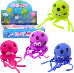 Gumă antistres în formă de caracatiță cu bile gel