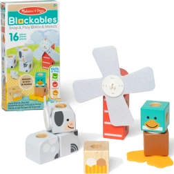 Blocuri de construcție magnetice din lemn Blockables Fermă 16 piese MELISSA & DOUG