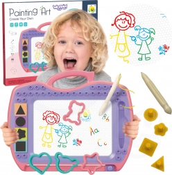 Woopie tablă magnetică de desen cu ștampile și șabloane