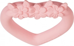 Inel de dentiție din cauciuc natural Inimă roz