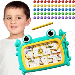 Tablă Montessori magnetică labirint crab turcoaz WOOPIE