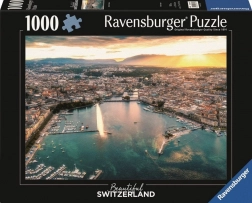 Puzzle RAVENSBURGER Apus de soare în inima Genevei 1000 piese