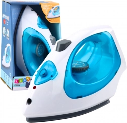 Fier de călcat pentru copii cu abur, lumini și sunete albastru