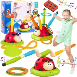 Woopie joc interactiv 3‑în‑1 pentru copii – bară săltăreață, lansator de rachete și joc de aruncat inele Biedronka