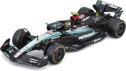 bburago model f1 mercedes-amg f1 w15 1:43 cu pilot în vitrină