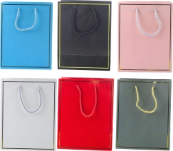 Pungă cadou cu ramă aurie 23 × 18 × 10 cm