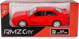 Model metalic de mașină AUDI QUATTRO Coupe 1:35 roșu cu mecanism pull-back și uși deschise