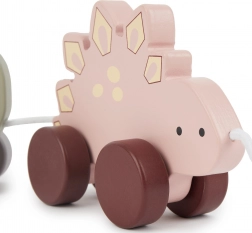 Jucărie din lemn de tras dinozauri Bieco