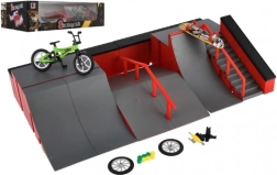 Skatepark – set de skateboard pentru degete și BMX cu rampe și accesorii