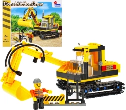 Set de construcție excavator cu figurină și accesorii