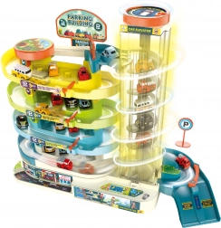 Parcare pe niveluri cu lift pentru 6 mașini, cu efecte luminoase și sonore