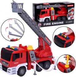 Mașină de pompieri cu pompă de apă, lumini și sunete, cu motor cu inerție