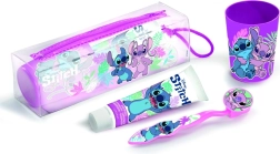Set pentru igienă dentară pentru copii STITCH – periuță de dinți, pastă de dinți și pahar