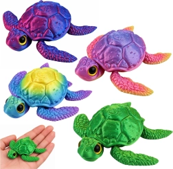 Figurină 3D de țestoasă de mare cu înotătoare și cap mobile, culori schimbătoare 8 cm - 1 bucată