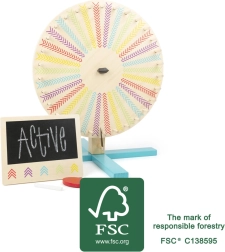 Roata norocului din lemn cu tablă școlară SMALL FOOT Active