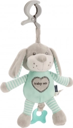 Jucărie educațională de pluș cu clip BABY MIX câine, mentă