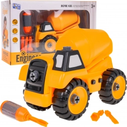 Betonieră de asamblat pentru copii 3+ cu șurubelniță și 3 biți – Betonieră