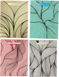 Pungă cadou cu model ondulat auriu 23 × 18 × 10 cm