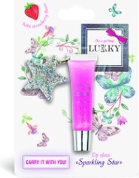 Lukky luciu strălucitoare pentru buze cu aromă de căpșuni și breloc
