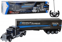 Set amuzant de camion remote-control cu lumini LED 27MHz albastru