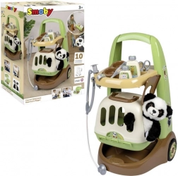 Smoby cărucior veterinar cu panda și cutie de transport 2‑în‑1