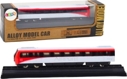 Model de tren de colecție roșu‑alb 1:48 din metal