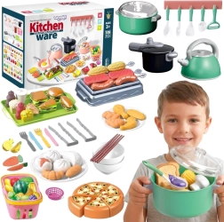 Set de bucătărie WOOPIE pentru gătit și tăiat, 108 piese, verde