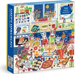Puzzle pătrat Happy Hanukcats 500 piese