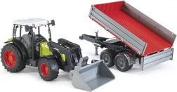 Bruder tractor CLAAS Nectis 267F cu încărcător frontal și remorcă basculantă