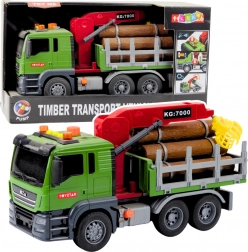 Camion de transport lemne cu macara și lumini