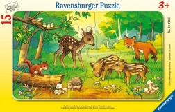 Puzzle 15 bucăți Animale de pădure