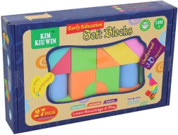 Cuburi moi din spumă colorate pentru cei mici – set de 27 de piese în cutie
