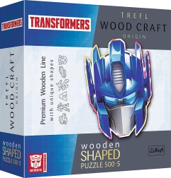 Puzzle din lemn, față-verso, TREFL Wood Craft Origin Transformers Optimus Prime, 505 piese
