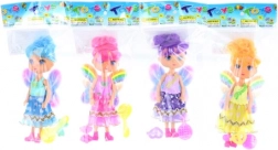 Păpușă zână cu aripi curcubeu și accesorii