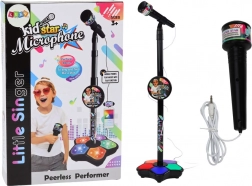 Microfon cu stativ pentru copii Reglabil negru