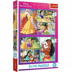 Puzzle 2x70 Disney Prințese Zile de Basme