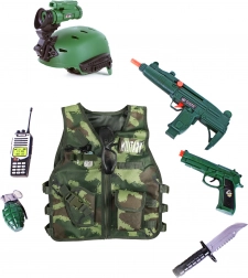 Set militar pentru copii cu vestă și accesorii