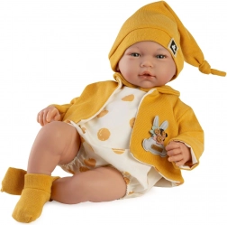 Păpușă bebeluș realistă Marta cu sunete și corp de material moale - 46 cm