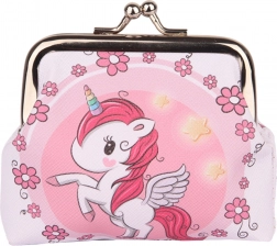 Portofel pentru copii cu unicorn și flori 10x9 cm