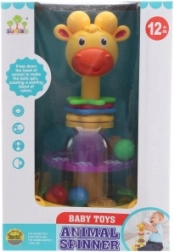 Titirez cu biluțe Girafoasă – jucărie interactivă rotativă pentru bebeluși 12m+