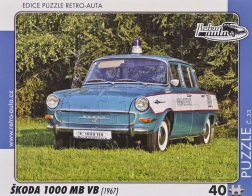 Puzzle Retro Mașini Škoda 1000 MB VB 40 de piese