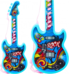 Chitară electrică pentru copii, melodii, gamă, solmizație, albastră