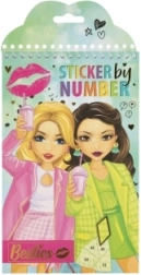 Set creativ lipire după numere – 12 foi și 6 foi de autocolante