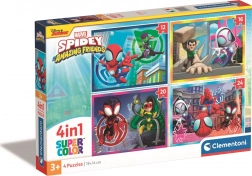 CLEMENTONI Puzzle Spidey și prietenii lui uimitori 4 în 1 (12+16+20+24 piese)
