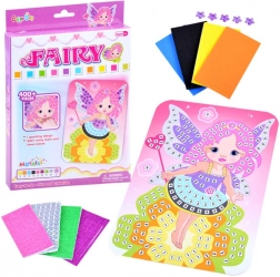 mozaic creativ din spumă, zână – decupaj autocolant