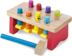 Banc de bătut din lemn MELISSA & DOUG cu țăruși colorați